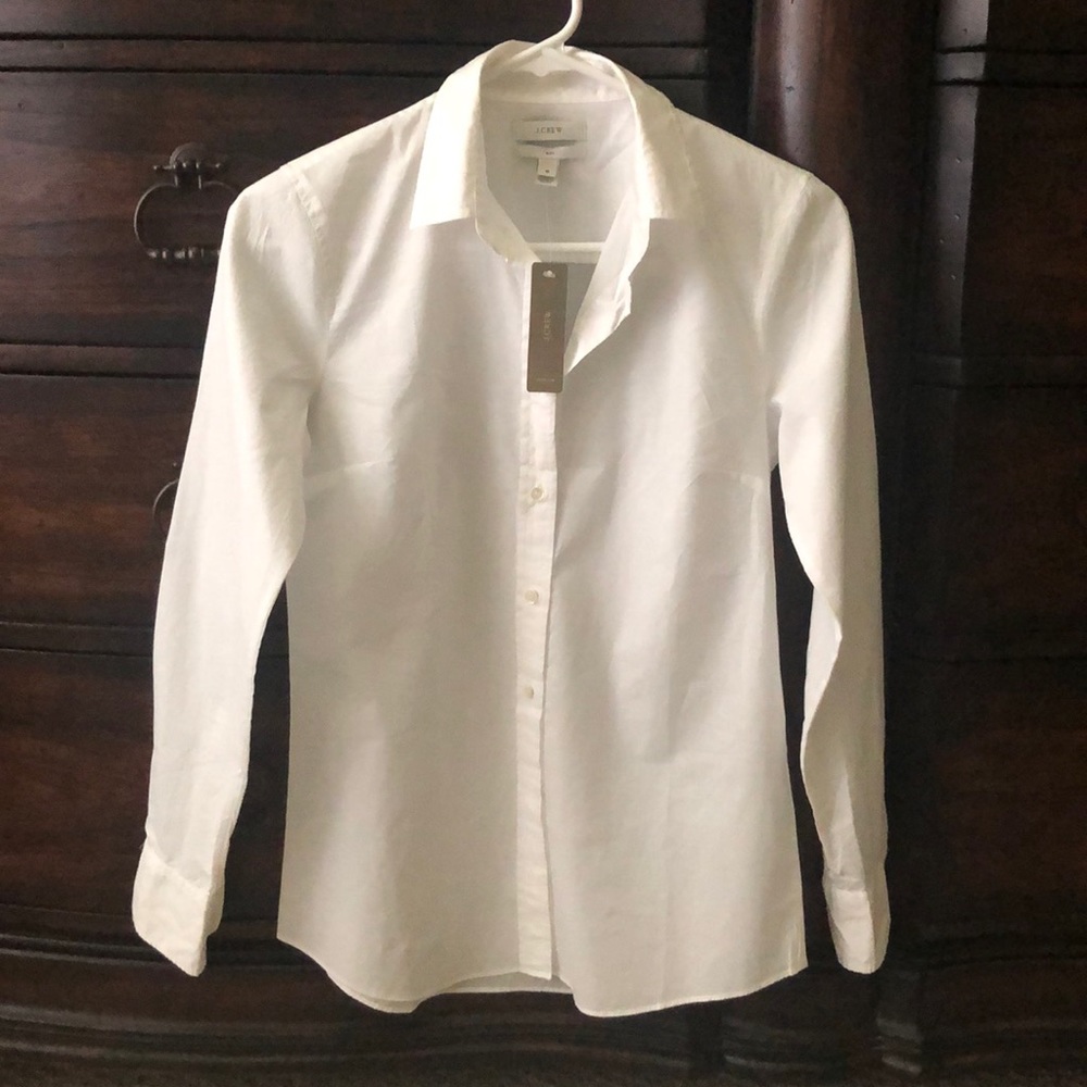 J. Crew WHITE cotton blouse. BNWT